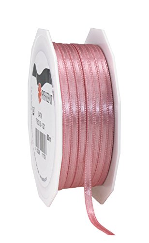 Präsent C.E. Pattberg Satin Altrosa, 50 m Satinband zum Einpacken von Geschenken, 3 mm Breite, Geschenkband zum Dekorieren & Basteln, Dekoband, Anlass von Präsent