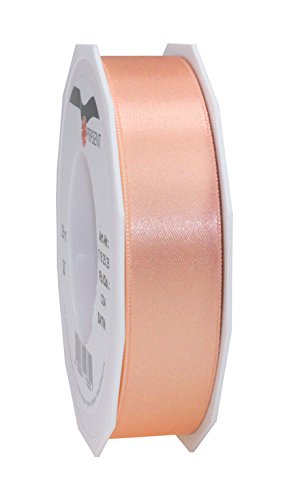 Präsent C.E. Pattberg Satin apricot, 25 m Satinband zum Einpacken von Geschenken, 25 mm Breite, Geschenkband zum Dekorieren & Basteln, Dekoband, Anlass von PRÄSENT