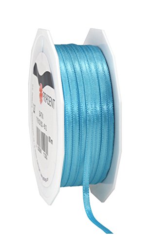 PRÄSENT C.E. Pattberg Satin aquamarin, 50 m Satinband zum Einpacken von Geschenken, 3 mm Breite, Geschenkband zum Dekorieren & Basteln, Dekoband, Anlass von PRÄSENT