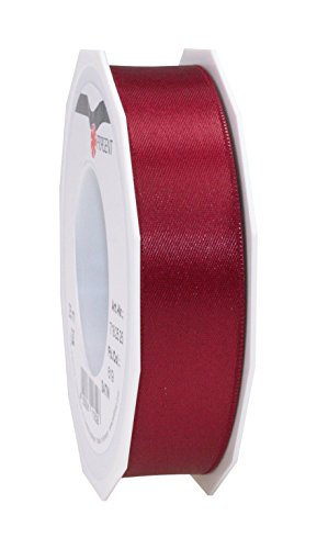 PRÄSENT C.E. Pattberg Satin Bordeaux, 25 m Satinband zum Einpacken von Geschenken, 25 mm Breite, Geschenkband zum Dekorieren & Basteln, Dekoband, Anlass von PRÄSENT