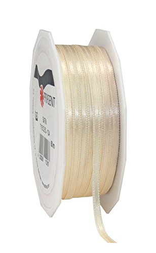 Präsent C.E. Pattberg Satin crème, 50 m Satinband zum Einpacken von Geschenken, 3 mm Breite, Geschenkband zum Dekorieren & Basteln, Dekoband, Anlass von PRÄSENT