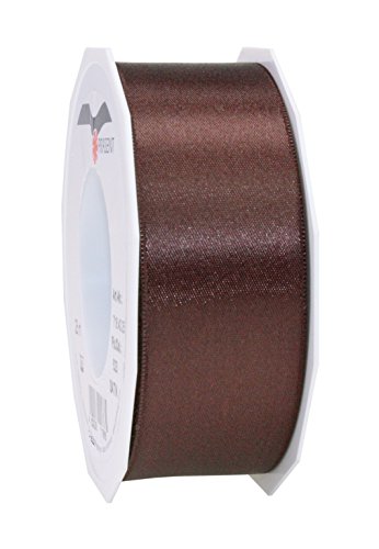 Präsent C.E. Pattberg Satin Espresso, 25 m Satinband zum Einpacken von Geschenken, 40 mm Breite, Geschenkband zum Dekorieren & Basteln, Dekoband, Anlass von Präsent