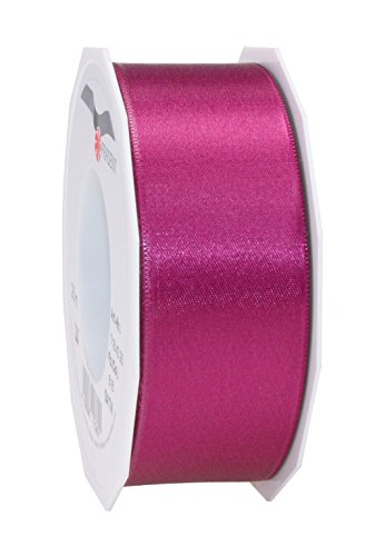 PRÄSENT C.E. Pattberg Satin Purpur, 25 m Satinband zum Einpacken von Geschenken, 40 mm Breite, Geschenkband zum Dekorieren & Basteln, Dekoband, Anlass von PRÄSENT