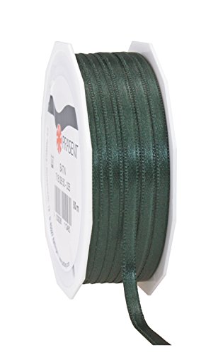 Präsent C.E. Pattberg Satin tannengrün, 50 m Satinband zum Einpacken von Geschenken, 6 mm Breite, Geschenkband zum Dekorieren & Basteln, Dekoband, Anlass von PRÄSENT