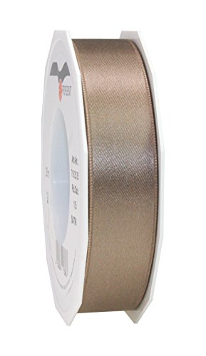 PRÄSENT C.E. Pattberg Satin Taupe, 25 m Satinband zum Einpacken von Geschenken, 25 mm Breite, Geschenkband zum Dekorieren & Basteln, Dekoband, Anlass von PRÄSENT