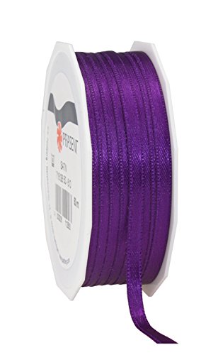 PRÄSENT C.E. Pattberg Satin violett, 50 m Satinband zum Einpacken von Geschenken, 6 mm Breite, Geschenkband zum Dekorieren & Basteln, Dekoband, Anlass von PRÄSENT