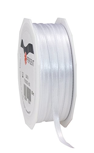 Präsent C.E. Pattberg Satin Weiss, 50 m Satinband zum Einpacken von Geschenken, 3 mm Breite, Geschenkband zum Dekorieren & Basteln, Dekoband, Anlass Präsent C.E. Pattberg Satin Weiss, 50 m Satinband zum Einpacken von Geschenken, 3 mm Breite, Geschenkband zum Dekorieren & Basteln, Dekoband, Anlass von Präsent
