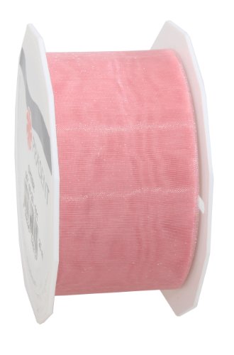 Präsent C.E. Pattberg Sheer Organzaband Hellrosa, 25 m Geschenkband zum Einpacken von Geschenken, 40 mm Breite, Zubehör zum Dekorieren & Basteln, Dekoband von Präsent