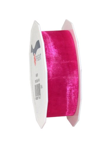 Präsent C.E. Pattberg Sheer Organzaband Koralle (pink), 25 m Geschenkband zum Einpacken von Geschenken, 25 mm Breite, Zubehör zum Dekorieren & Basteln, Dekoband von PRÄSENT