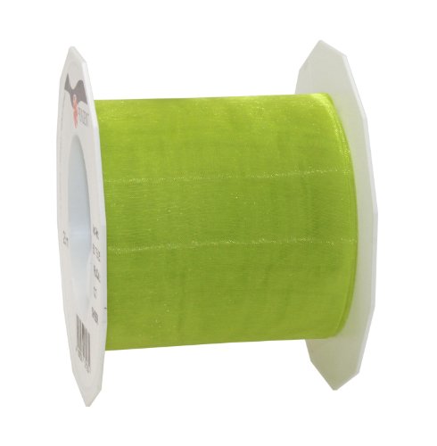 Präsent C.E. Pattberg Sheer Organzaband Limette (grün), 25 m Geschenkband zum Einpacken von Geschenken, 72 mm Breite, Zubehör zum Dekorieren & Basteln, Dekoband von Präsent