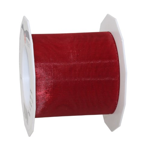 Präsent C.E. Pattberg Sheer Organzaband rubinrot, 25 m Geschenkband zum Einpacken von Geschenken, 72 mm Breite, Zubehör zum Dekorieren & Basteln, Dekoband von PRÄSENT