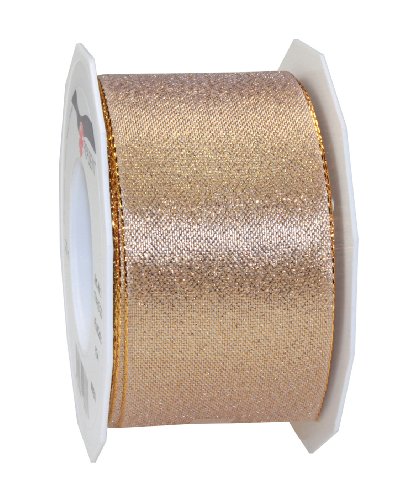 Präsent C.E. Pattberg Wien Geschenkband Gold, 20 m Geschenkband zum Einpacken, 60 mm Breite, Zubehör zum Dekorieren & Basteln, Dekoband für Geschenke von PRÄSENT