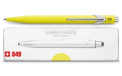 CARAN d'ACHE - Kugelschreiber 849 POPLINE - Fluo Gelb mit Etui, 1 Stück (1er Pack) von Caran d'Ache