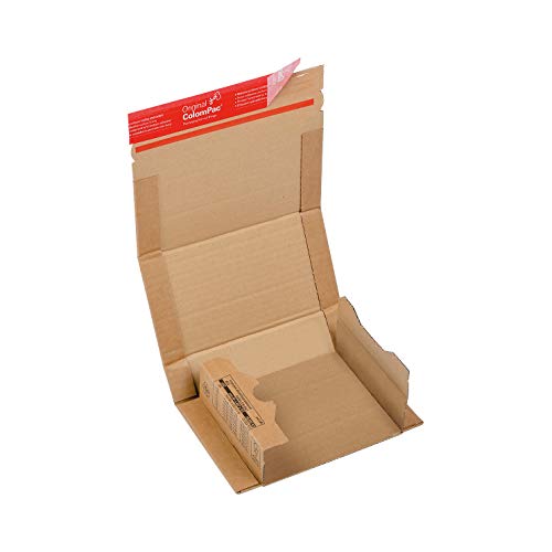 ColomPac Universal-Versandtaschen für CDs, mit Kantenschutz und Selbstklebeverschluss, Packhöhe 50 mm, braun, 20 Stück von Unbekannt