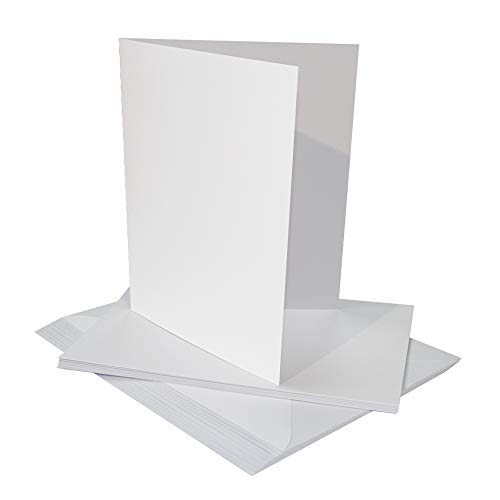 Craft UK 2258 Karten mit Umschlag, 25,4 x 17,8 cm, Weiß, 25 Stück von Unbekannt
