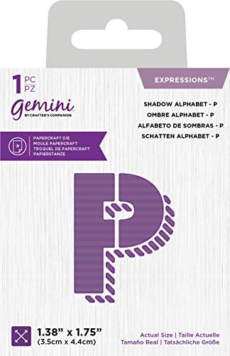 Crafter's Companion GEM-MD-EXP-SHDP Gemini-Metall-Stanzformen-Ausdrücke-Schatten-Alphabet P, silber, Einheitsgröße von Crafter's Companion