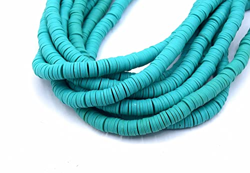 Créatistshop 1 Rosenkranz aus Polymer ~ 40 cm – Perlen für Armband und Halskette zur Schmuckherstellung (Pastellgelb) (türkis) von Unbekannt