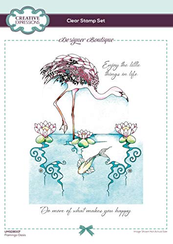 Creative Expressions Klare Stempel Clear Stamp Flamingo Oasis - transparenter Photopolymer-Stempel, haftet an Acrylblöcken, dekoratives Zubehör für Karten, Journal, DIY-Basteln/Kunst von Unbekannt