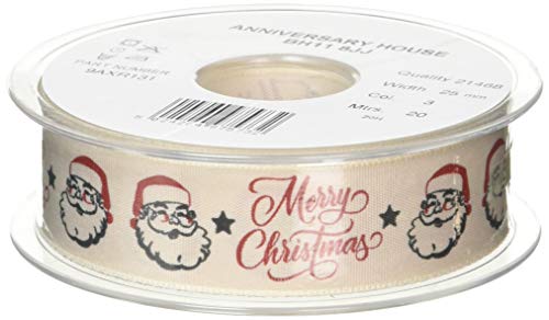 Creative Party AXR131 Geschenkband mit Weihnachtsmann-Motiv, 20 m von Anniversary House