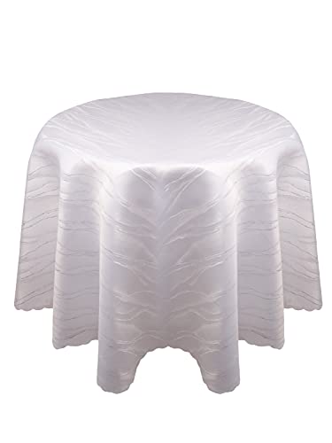Damast YSN610 Tischdecke, Lotuseffekt - 160 cm rund - weiß Damast YSN610 Tischdecke, Lotuseffekt - 160 cm rund - weiß von Damast