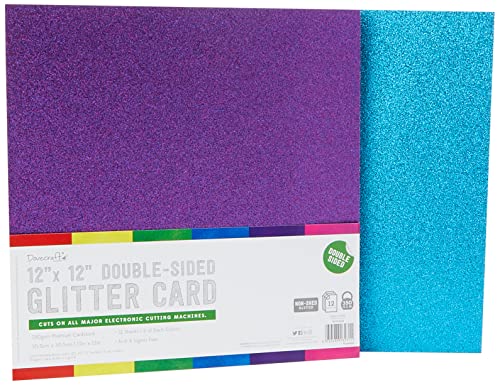Dovecraft DCGCD044 12 x 12 Double Sided Glitter Bumper Pack-Rainbows-300gsm, Papier, Multicolour, 12"X12" von Dovecraft