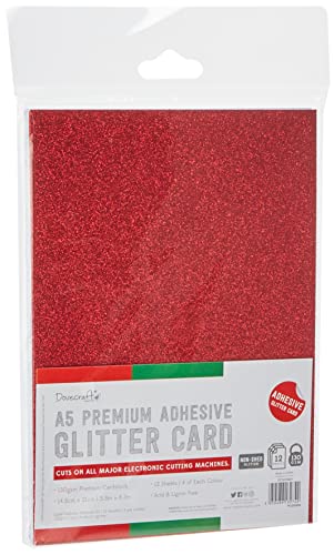 Dovecraft DCGCD047 A5 Adhesive Glitter Sheets-Festive, Multicolour von Dovecraft