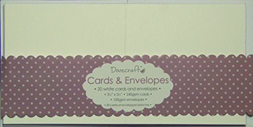 Dovecraft Essentials - Mini White 3.5"x3.5" Quality Recycled Cards & Envelopes (20 Pack) von Unbekannt