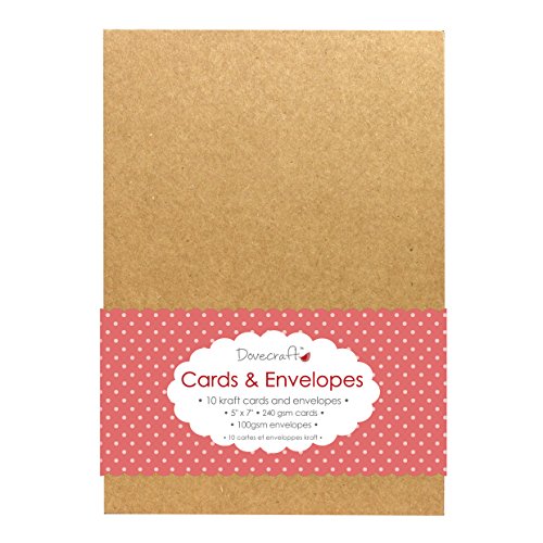 Dovecraft Essentials - Recycled Kraft 5"x7" Quality Grade Kraft Cards & Envelopes (10 Pack) von Dovecraft