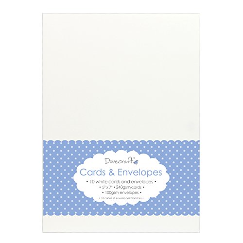 Dovecraft Essentials - White 5"x7" Quality Grade Kraft Cards & Envelopes (10 Pack) von Unbekannt