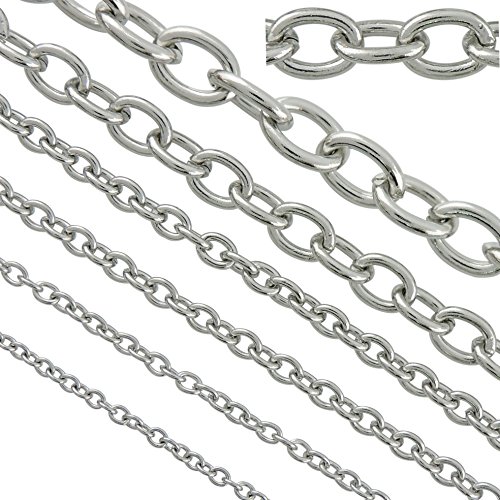 Rolo-Kabelketten aus Edelstahl, 3 mm breit, für Schmuckherstellung und Heimwerker (SC-1027-C) von Coiris