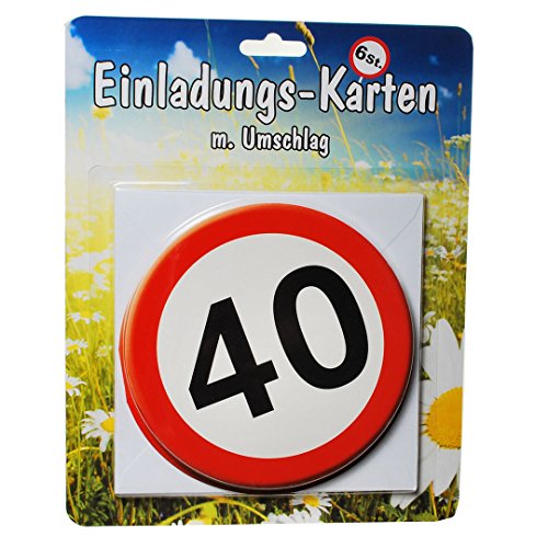 Einladungs-Karten *40* mit Umschlag zum 40. Geburtstag von Unbekannt