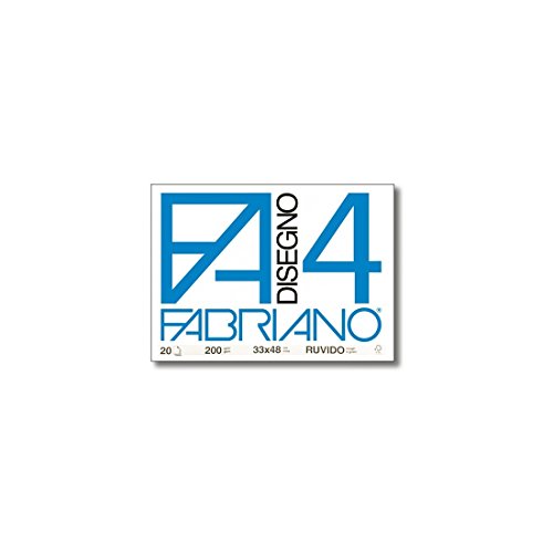 Fabriano F4 05000797 Zeichenalbum, Format 33 x 48 cm, Ruvidi-Blätter, Grammatur 200 g/m², 20 Blatt von Fabriano