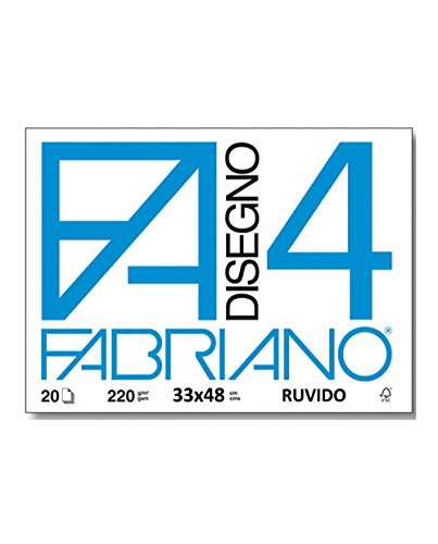 Fabriano F4 05000797 Zeichenalbum, Format 33 x 48 cm, Ruvidi-Blätter, Grammatur 200 g/m², 20 Blatt von Fabriano