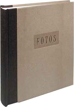 Fotoalbum 22x25cm, 54 Seiten weißer Fotokarton mit Pergaminzwischenblättern, Einband Holzmaserung hellbraun (11690) von Unbekannt