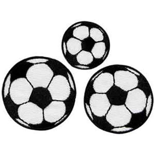 Fussball Fußball - 3er Set - Aufnäher Patch Aufbügler Bügelbild von Mono-Quick