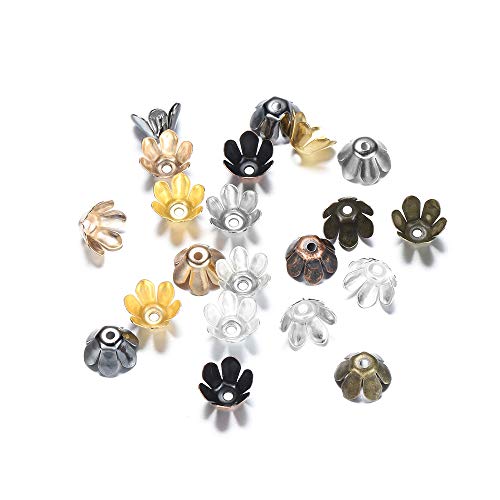 Générique 50 Stück / Set Antik Bronze Spacer Apart Perlen Caps Lotus Flower Metal Bead End Caps für die Herstellung von Schmuck zum Basteln Zubehör für Ergebnisse von Unbekannt