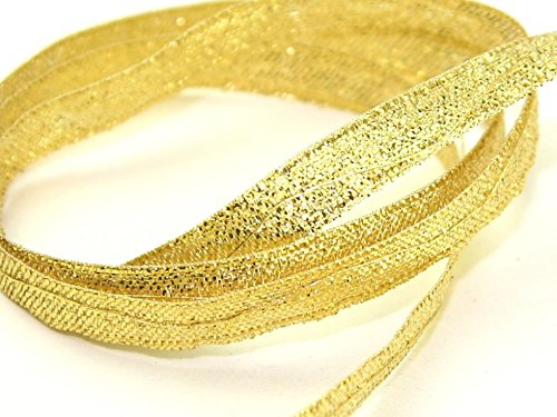 Gold Lame Pull Cord Band für Weihnachten Crafts 12 mm – 20 m Rolle von Unbekannt