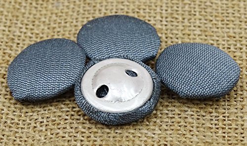Grau Solid Color Dekorative Poly Dupion Stoff bespannt Craft Nähen 2 Löcher Buttons - Packung mit 12 Stück von Knitwit