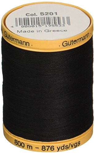 Gutermann 876 YD Natürliche Baumwolle Gewinde Feststoffe, schwarz von Gütermann