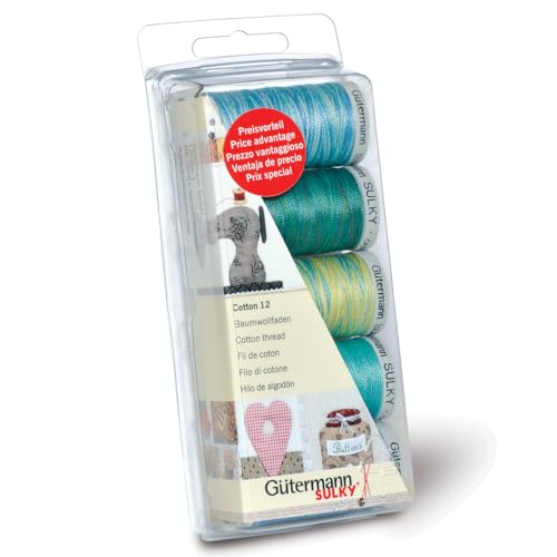 Gutermann Gütermann Nähgarn-Set, Embroidery 12, 100 Prozent Baumwolle Aqua, One Size Gutermann Gütermann Nähgarn-Set, Embroidery 12, 100 Prozent Baumwolle Aqua, One Size von Gutermann