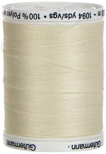 Gutermann 0001 Polyester-Nähgarn, 1000 m, Elfenbeinfarben, 5.5 x 4 x 4 cm von Gutermann