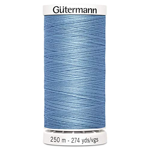 Gutermann 0143 Nähgarn, Polyester, 250 m, Hellblau, Blu, 5.5 x 2.7 x 2.7 cm von Gütermann