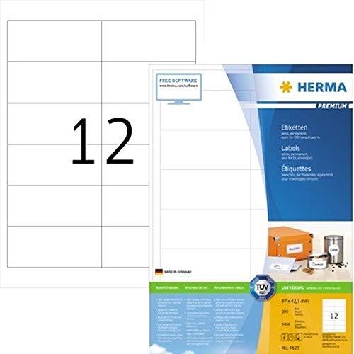HERMA Etikett PREMIUM 4623 96,5x42,3mm weiß 2.400 St./Pack. von Unbekannt