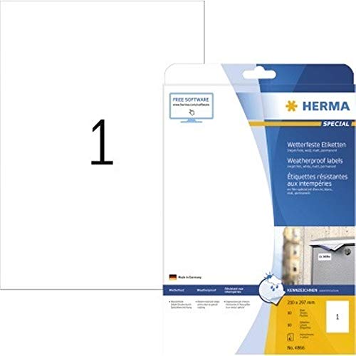 HERMA Etikett PREMIUM 5065 210x297mm weiß 25 St./Pack. von Unbekannt