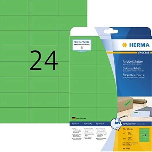 HERMA Etikett SPECIAL 4469 70x37mm grün 480 St./Pack. HERMA Etikett SPECIAL 4469 70x37mm grün 480 St./Pack. von Unbekannt