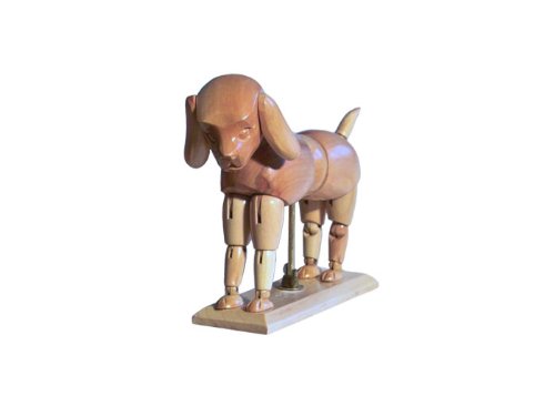 HUND - Modellpuppe / Gliederpuppe - Höhe ca. 13 cm aus Buchenholz Modellhund - Künstlerbedarf - Zeichenpuppe von Unbekannt