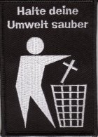 Halte deine Umwelt sauber - Kreuz/Aufnäher/Patch Halte deine Umwelt sauber - Kreuz/Aufnäher/Patch von Unbekannt