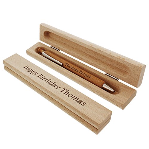 Unbekannt Holz-Kugelschreiber im schicken Etui mit persönlicher Gravur als individuelle Geschenkidee zu Weihnachten von Unbekannt