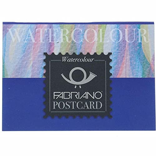 Honsell 17105148 - Fabriano Watercolour Aquarellkarton Postkartenblock, 300 g/m², 10,5 x 14,8 cm, 20 Blatt, naturweiß, Feinkorn, säurefrei, samtartige Oberfläche von Fabriano