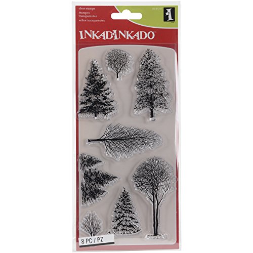 Inkadinkado Incardinate Christmas Woodland Wonderland Stempel-Set für Karten und Scrapbooking, 10,2 cm L x 20,3 cm H, 8 Stück von Inkadinkado